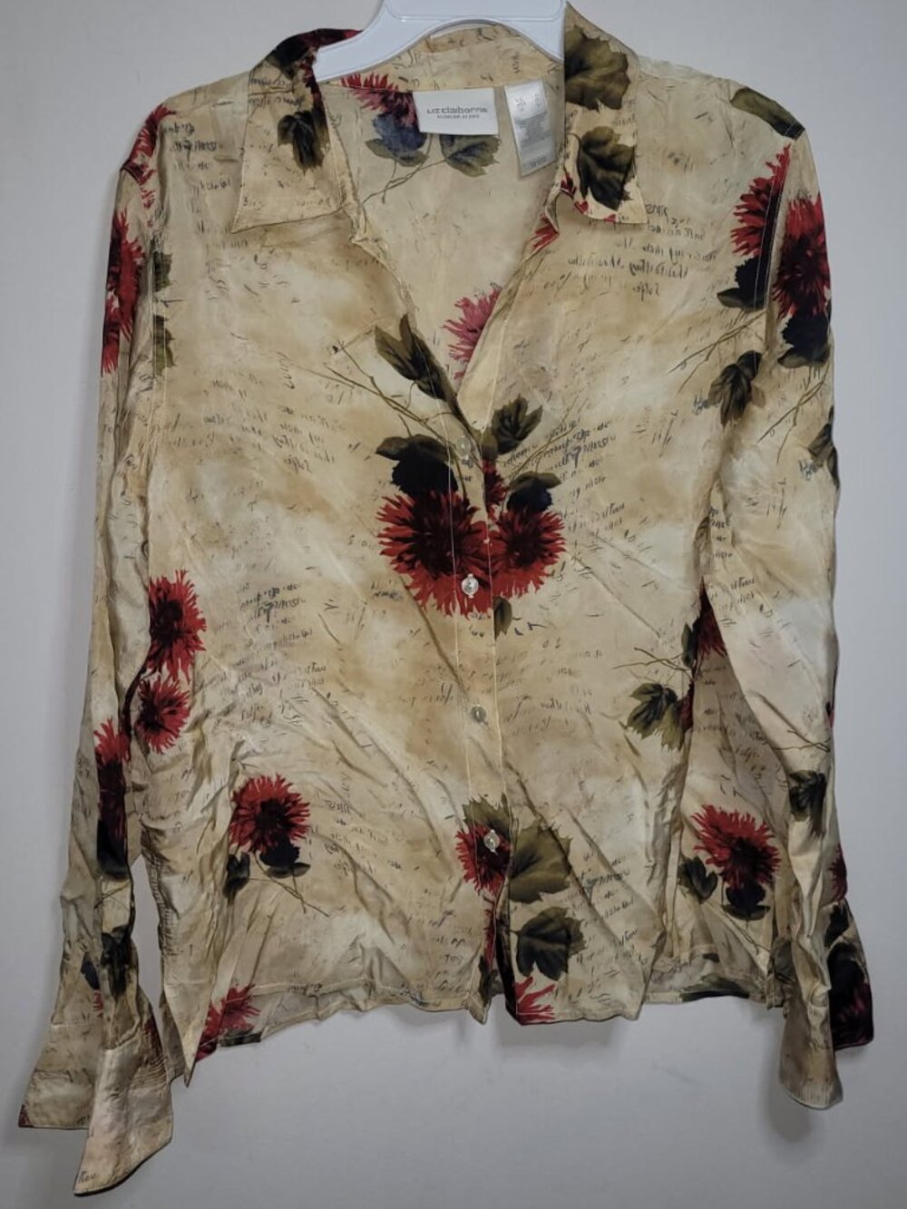 Liz Claiborne Large floral button-down blouse